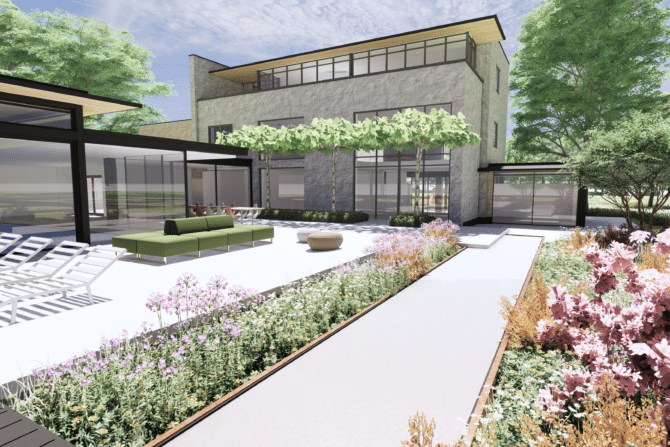 3D tuinontwerp van terras