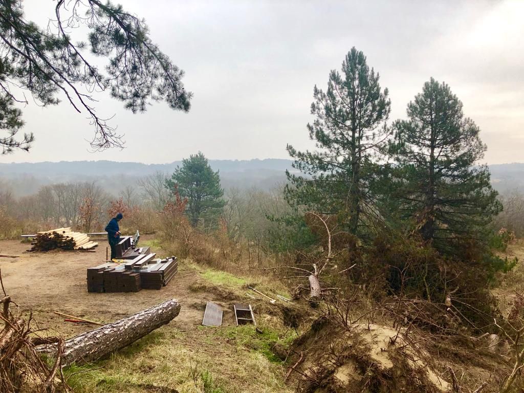 Aanleg hekwerk uitzichtpunt Kennemerduinen